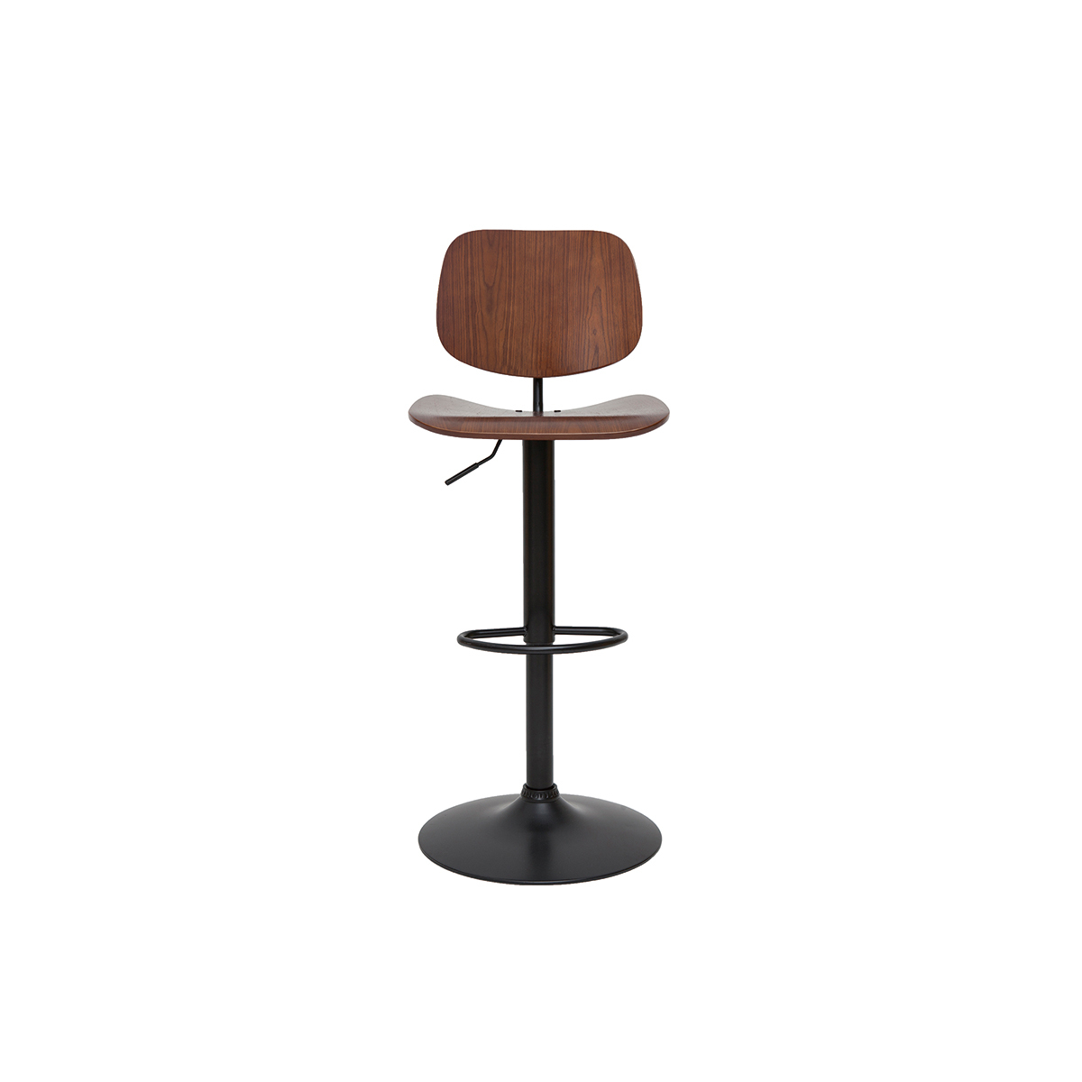 Tabouret de bar relevable TOBIAS marron, MILIBOO