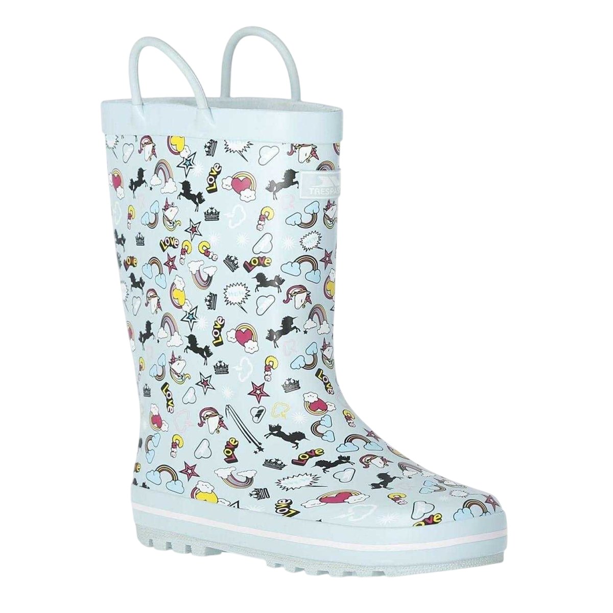 Bottes de pluie motif/style licorne STARRYTON menthe, TRESPASS