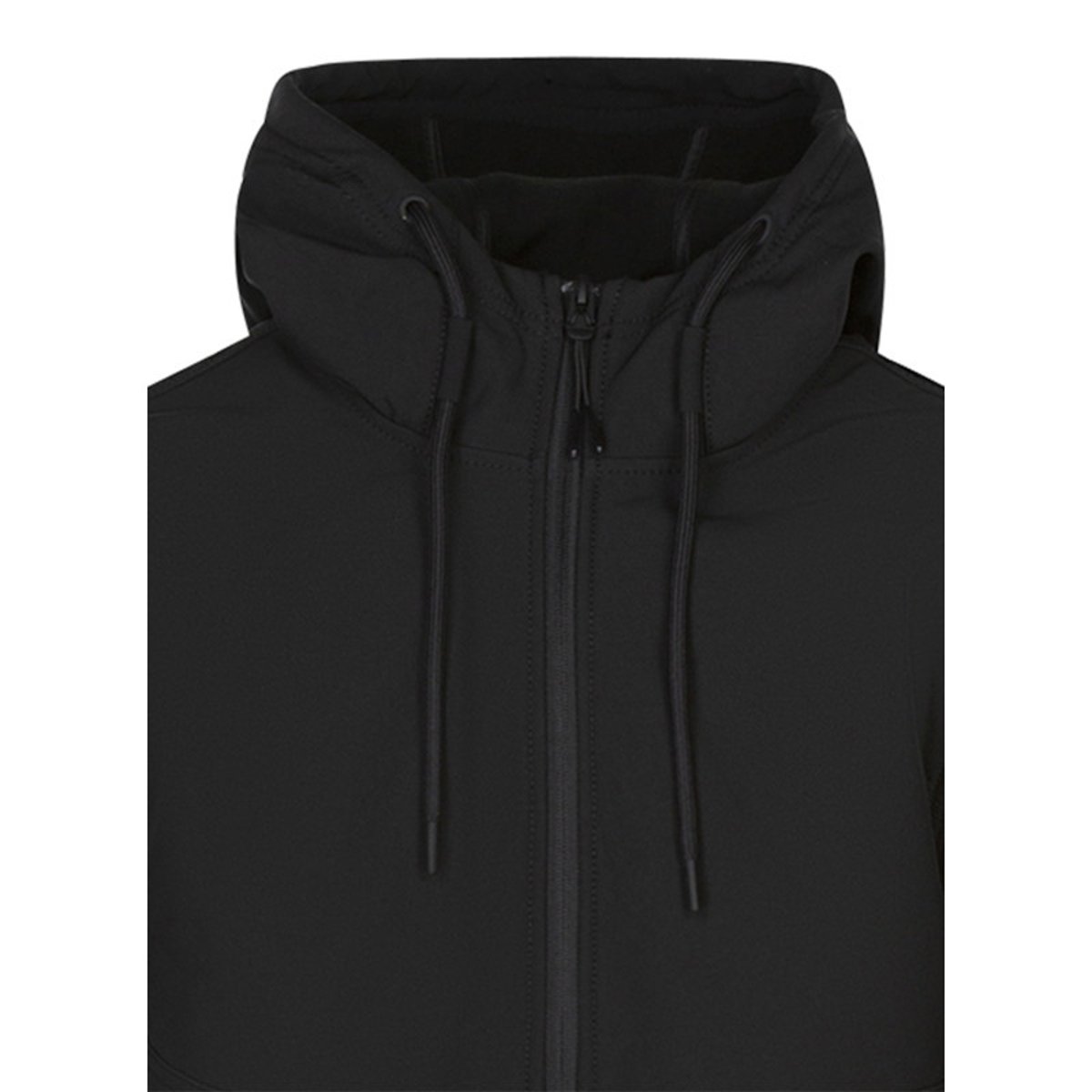 Blouson noir uni coupe ajustée col à capuche avec des cordons de serrage noir, TEDDY SMITH