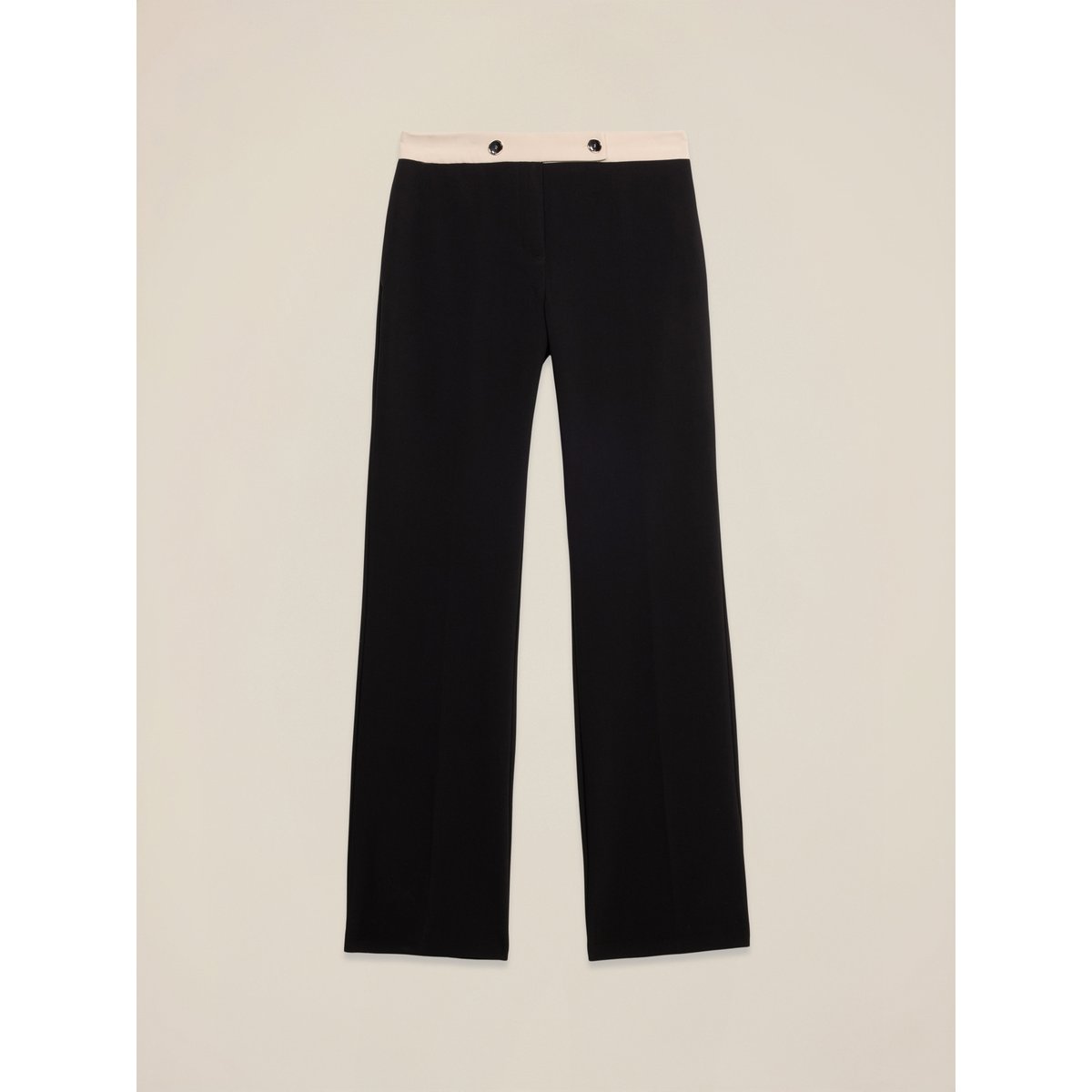 Pantalon palazzo avec détail contrastant noir, OLTRE