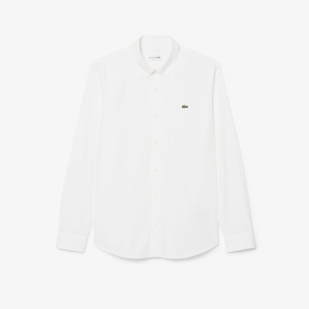 Chemise popeline légère regular fit blanc-001, LACOSTE