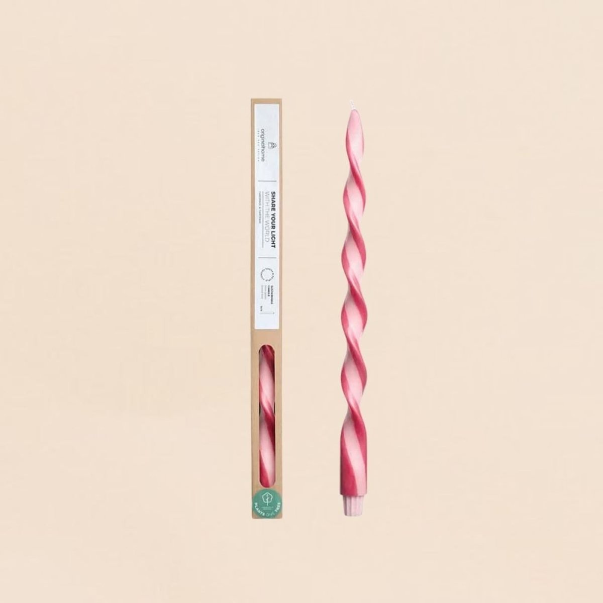 Bougie spirale bicolore 40cm rose, ORIGINALHOME