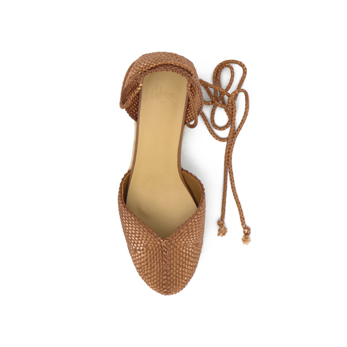 Espadrilles compensées en jute à fils métallisés CORA PLATFORM marron, CASTANER