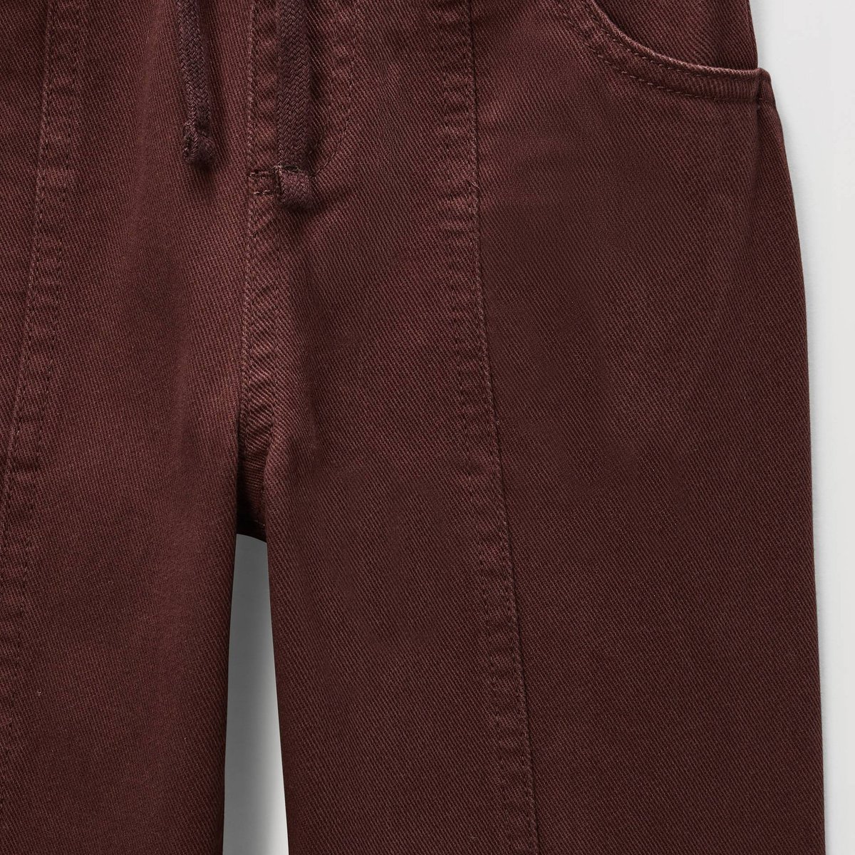 Pantalon avec taille élastiquée en coton arbre, MONOPRIX