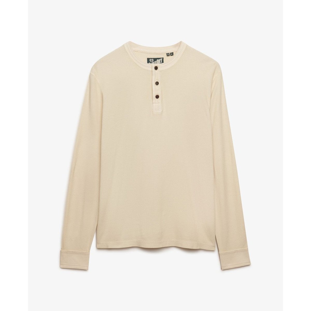 Haut Henley Texturé Léger beige avoine, SUPERDRY