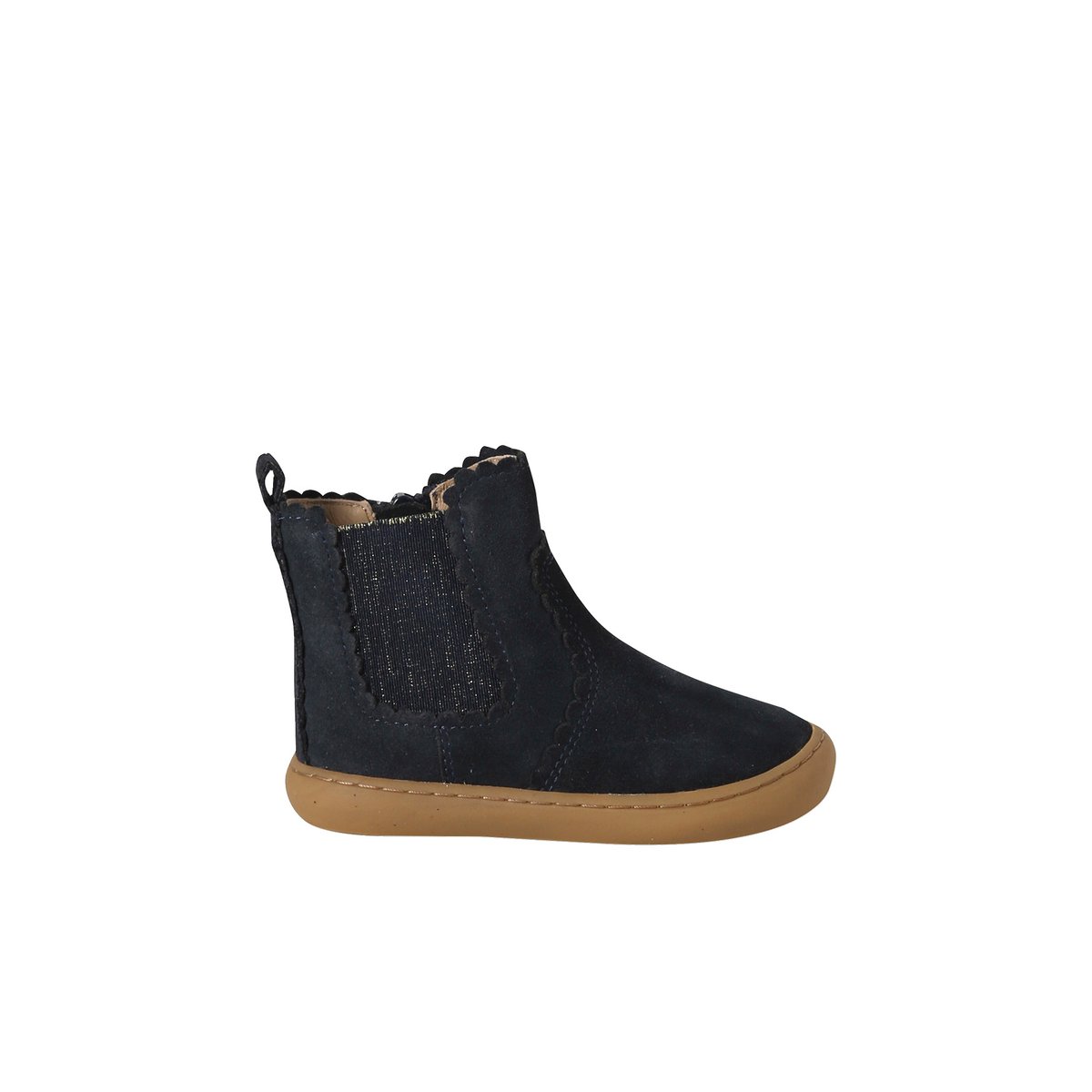 Boots cuir zippées marine, VERTBAUDET