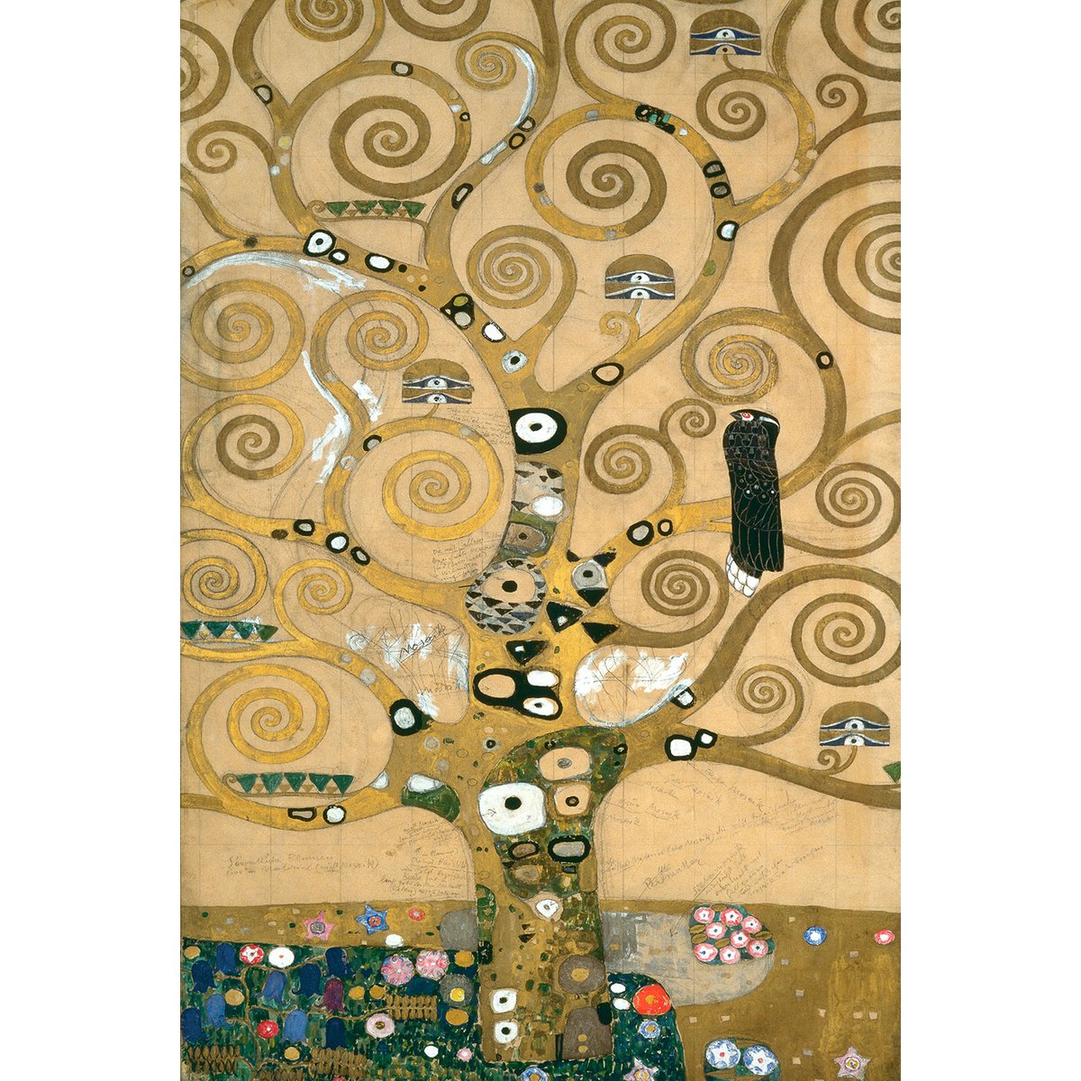 Tableau célèbre L'arbre de vie par Gustav Klimt tableau alu dibond, HEXOA