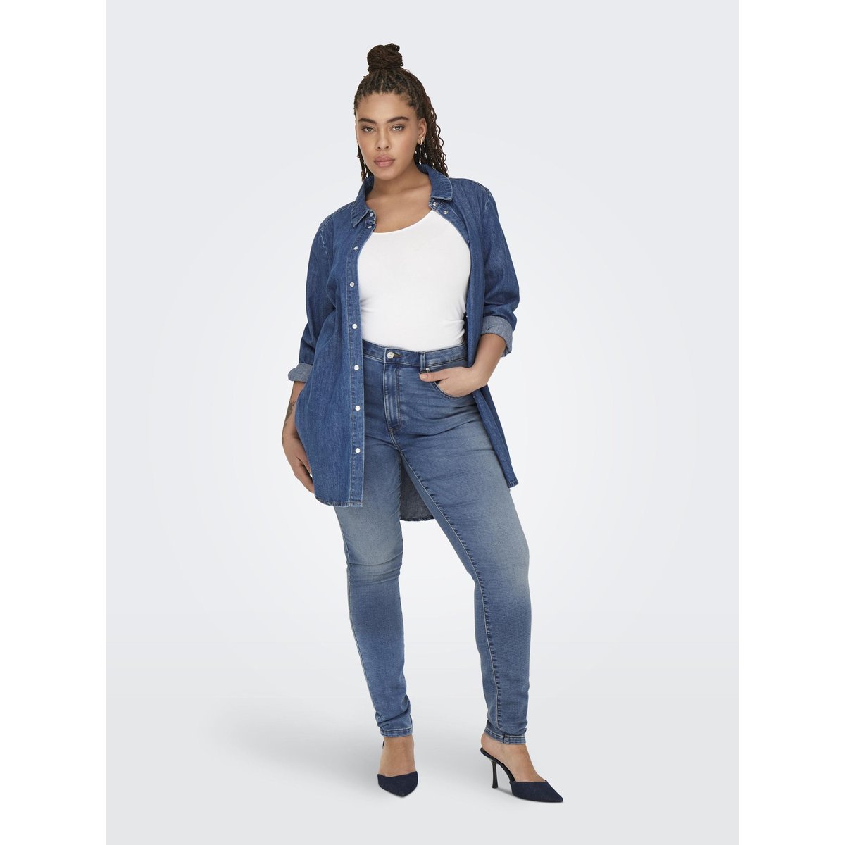 Jean Skinny medium blue denim, ONLY CARMAKOMA