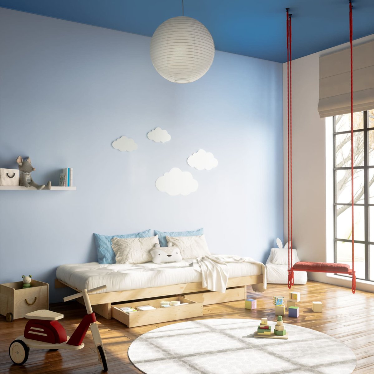 Lit futon KANSO en pin massif bois clair, KARUP DESIGN