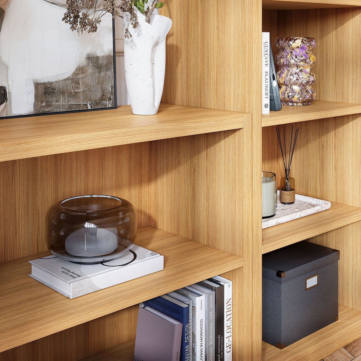 Bibliothèque bois CAMUS naturel clair, HABITAT