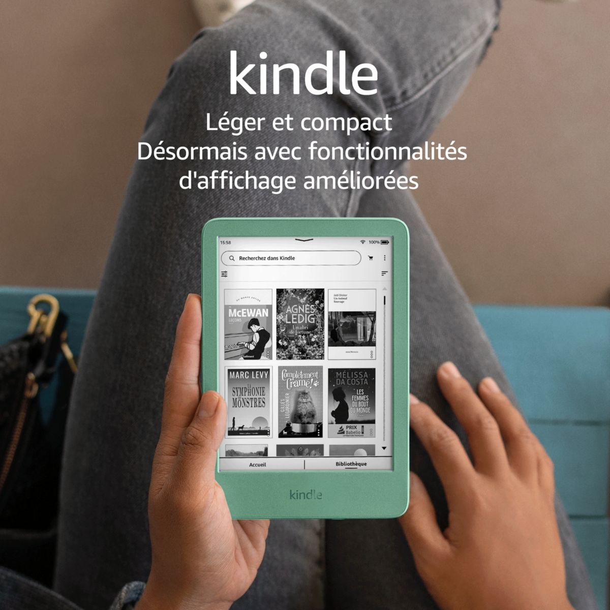 Liseuse eBook Kindle 16 Go Noire (modèle 2024) couleur unique, AMAZON