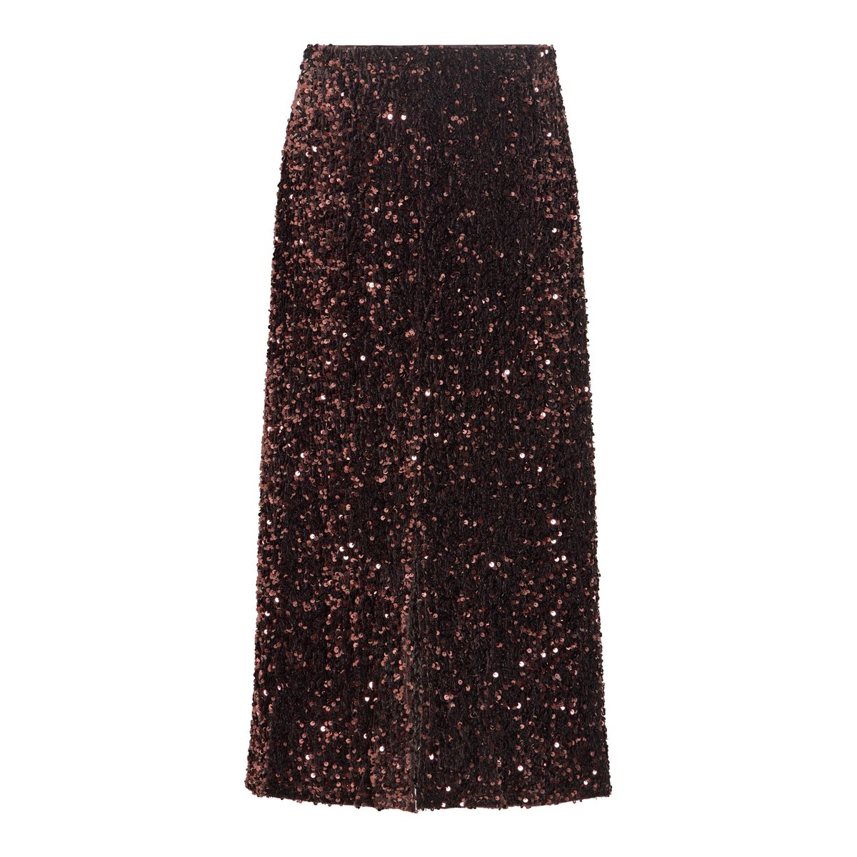 Jupe Mi-Longue marron - coffee bean1, VILA