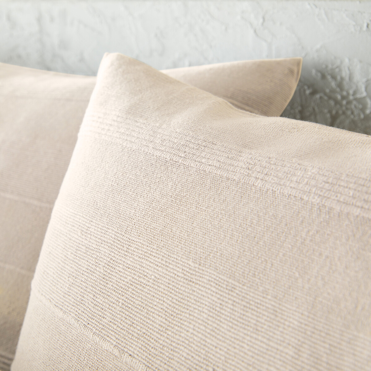 Dessus de lit frangé rayé coton, Nedo beige taupe clair/écru, LA REDOUTE INTERIEURS