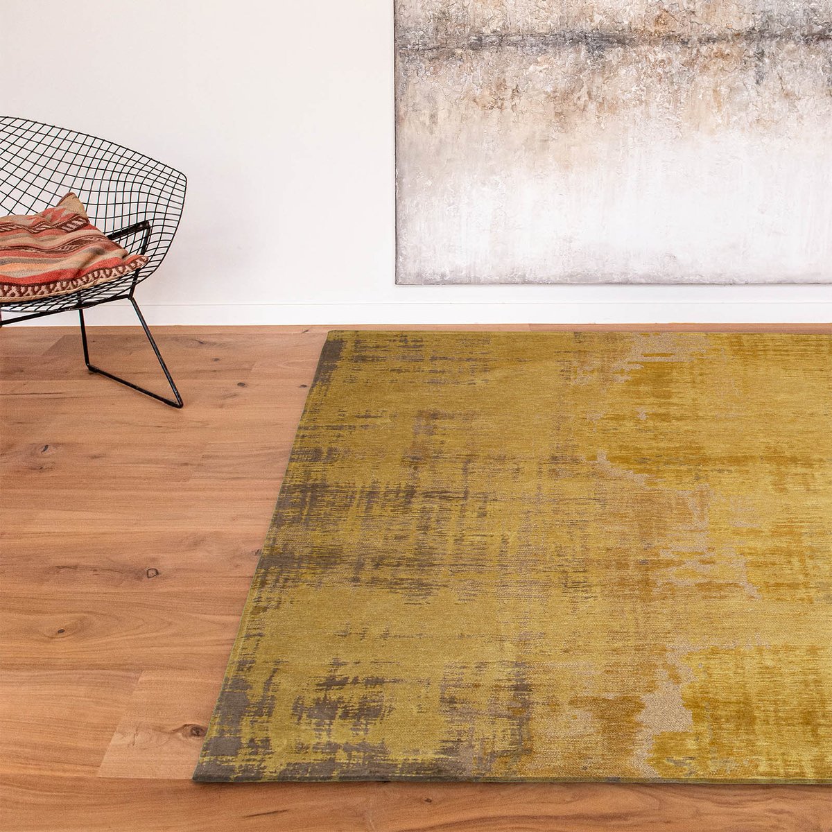 Tapis intérieur/extérieur tissé plat GOLD PIAZZA jaune, NOVATREND