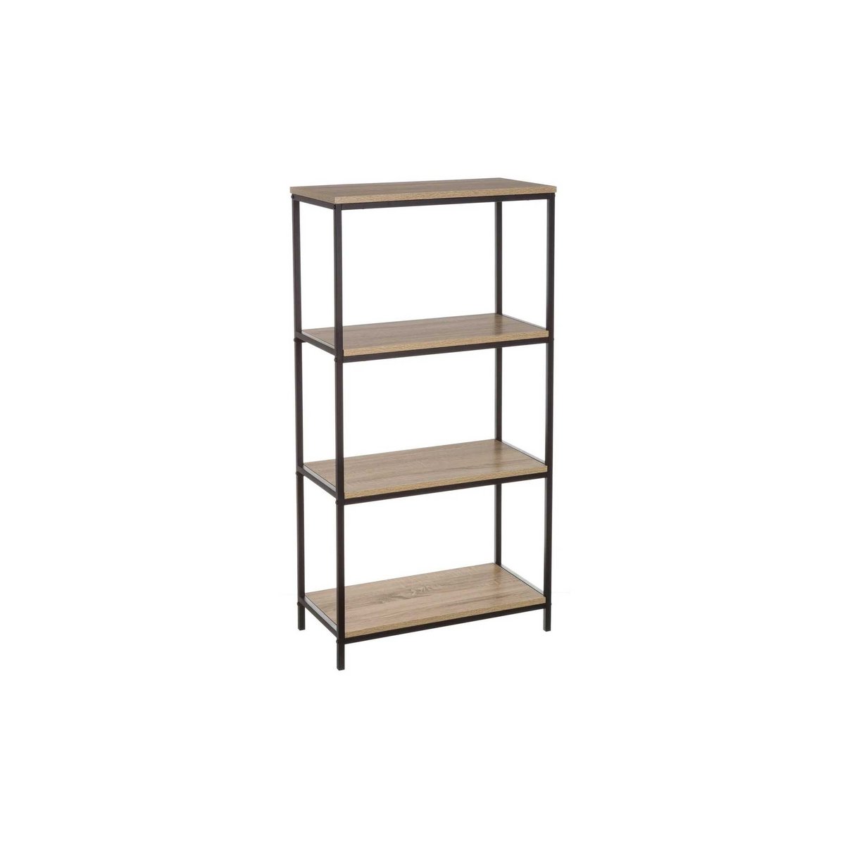 Étagère Métal Noir et Bois 4 Étages - Hauteur 116cm noir, WADIGA