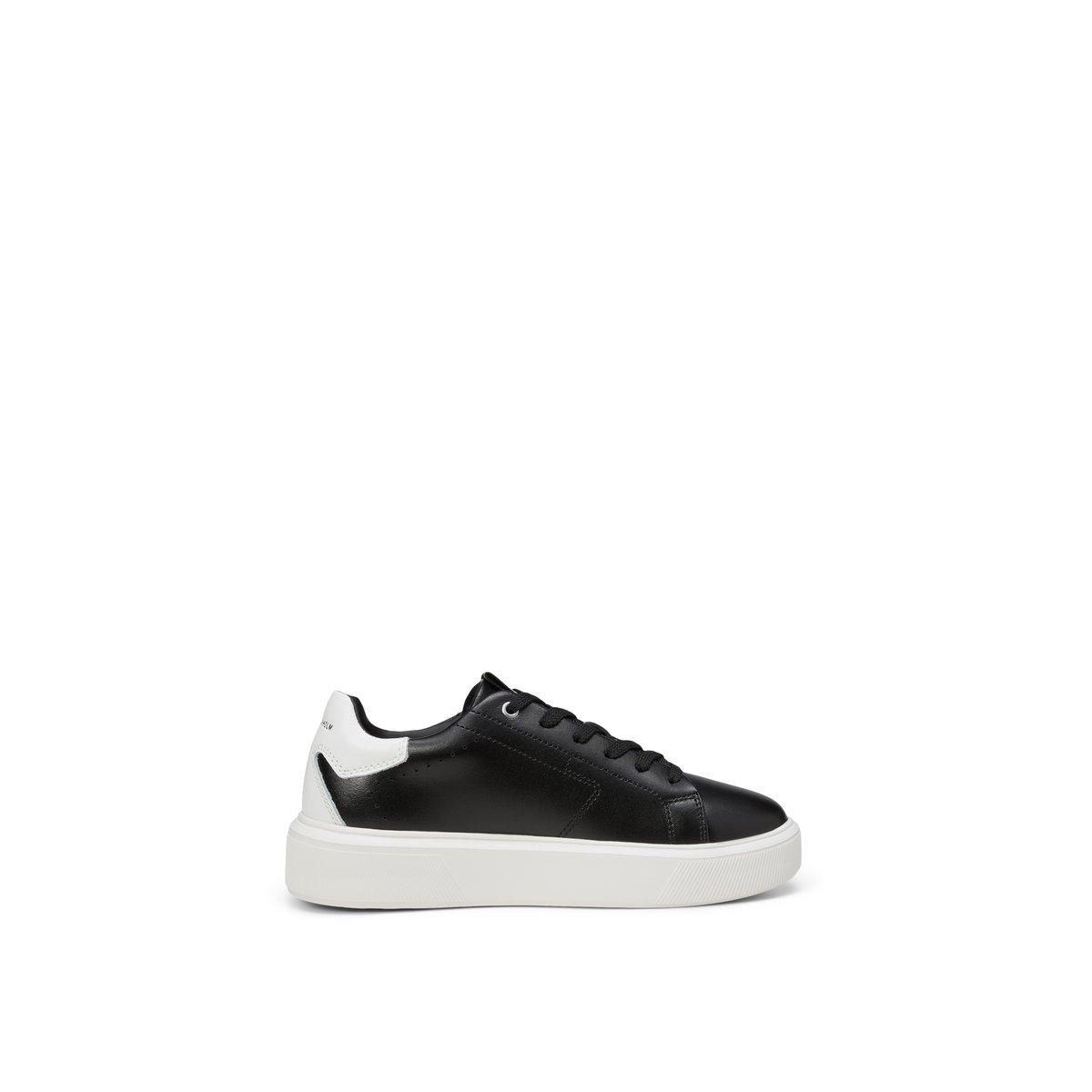 Baskets à semelles cuvette en cuir de vache noble noir, MARC O'POLO