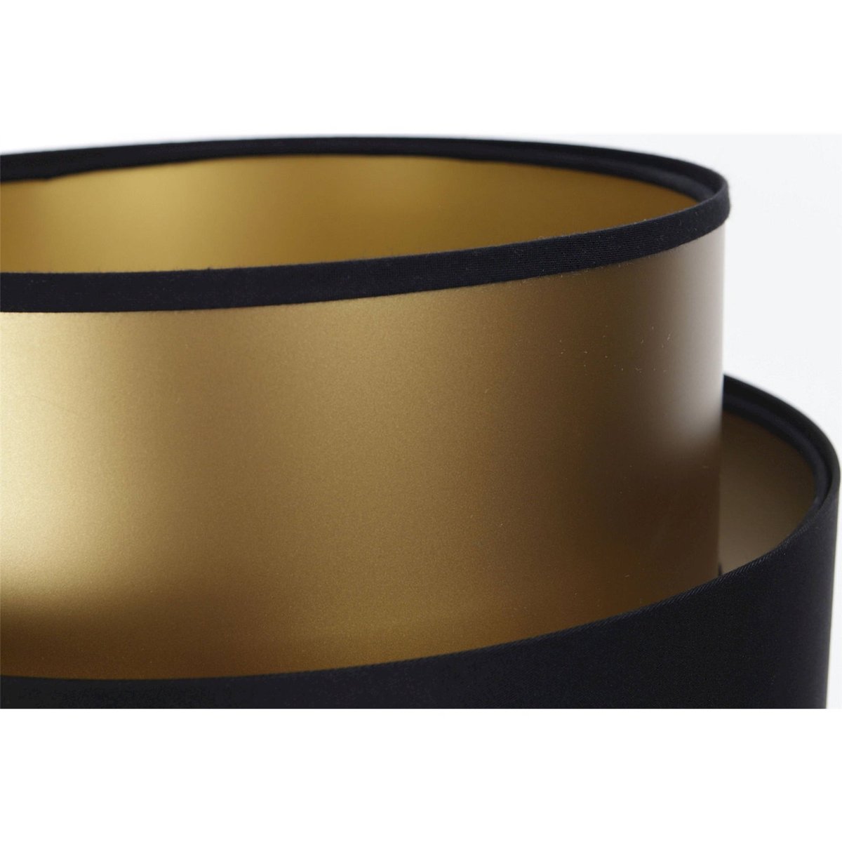 Lampe à poser ronde, DUO ELLEGANT noir satiné avec intérieur doré, BPS KONCEPT