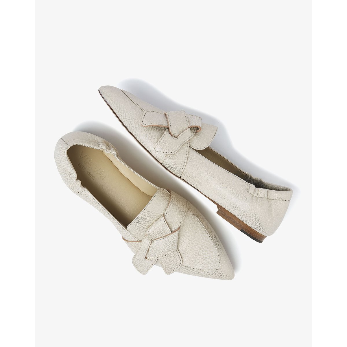 Mocassins LOLA RAYNE beige métallisé, VIA VAI