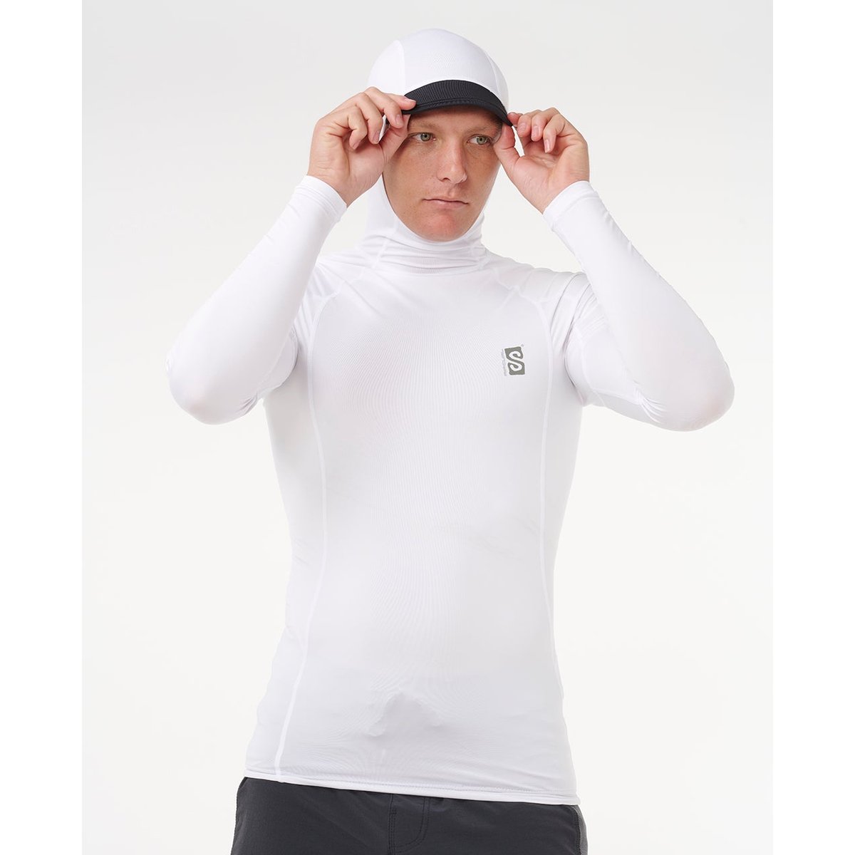 T-shirt anti-UV à capuche et manches longues SEARCH SERIES UPF white, RIP CURL