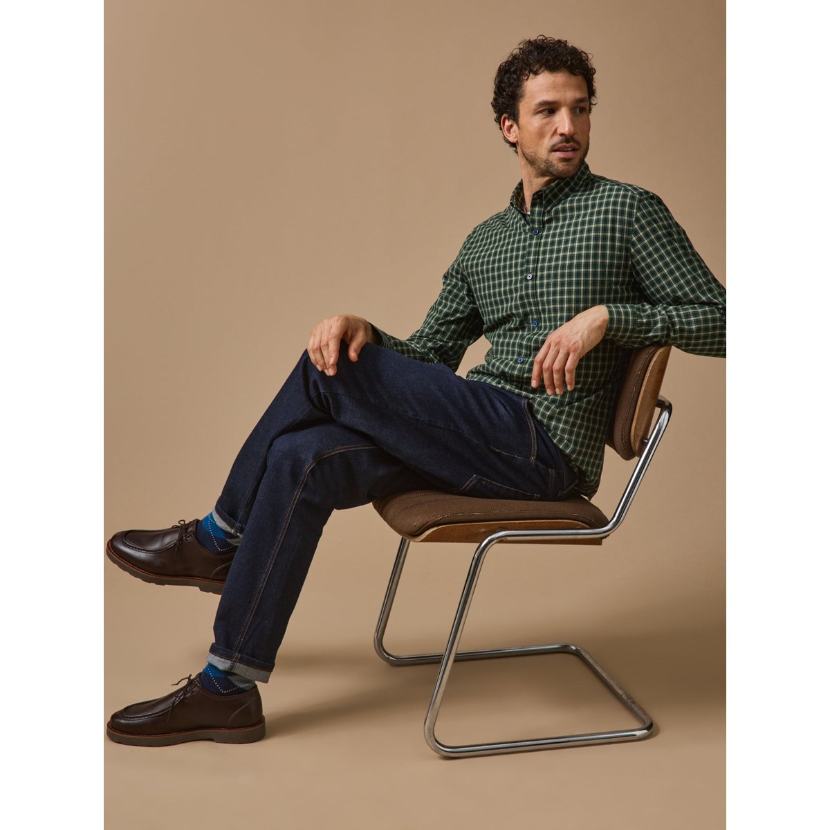 Chemise popeline carreaux - coupe ajustée carreaux ecossais, CYRILLUS