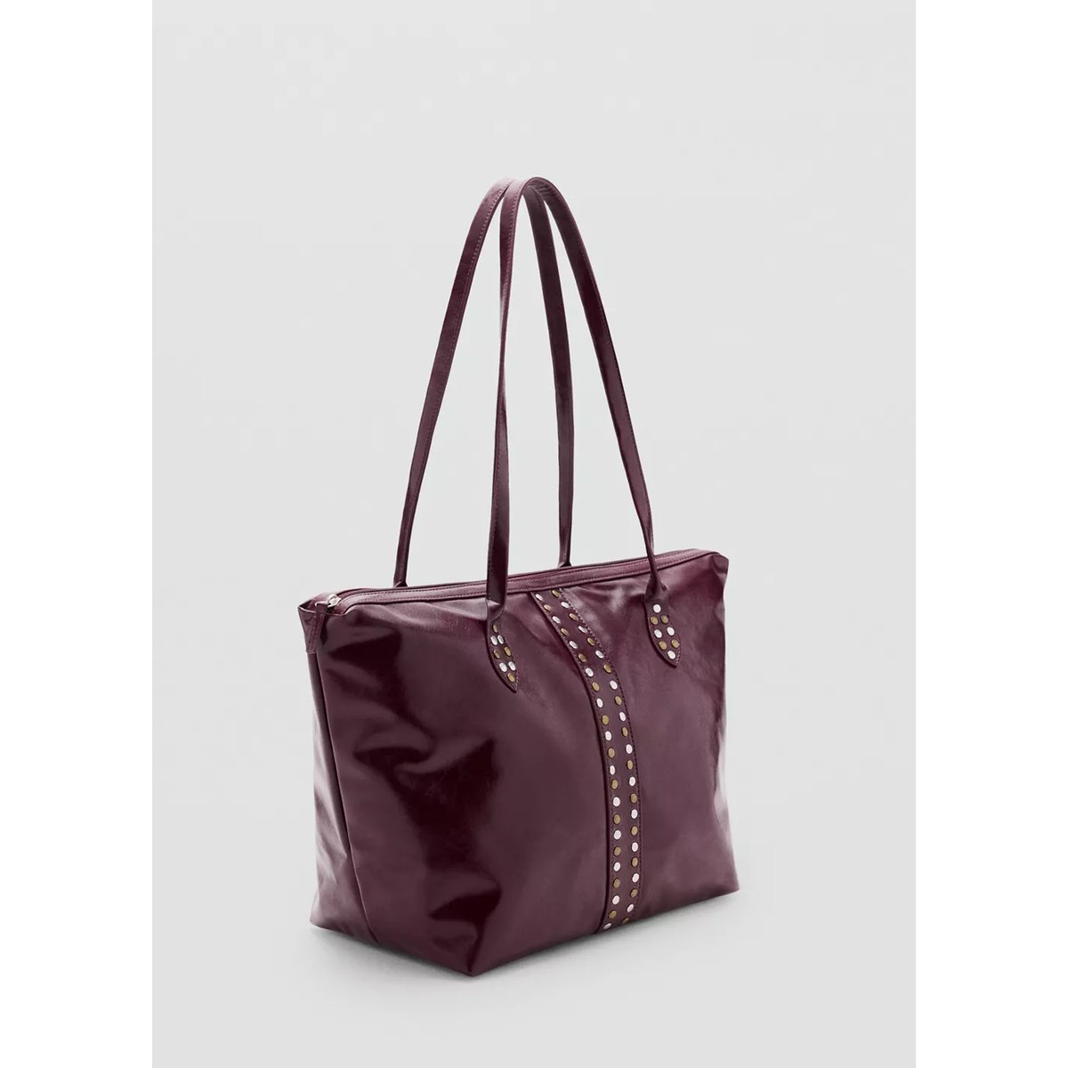 Sac cabas à clous bordeaux, MANGO TEEN
