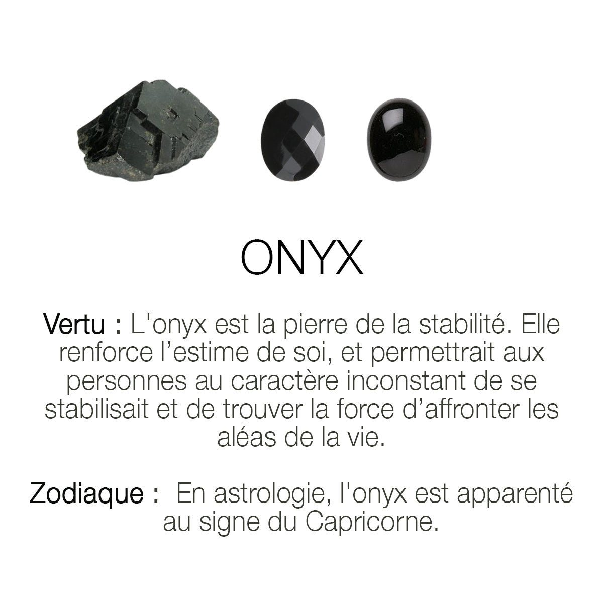 Bracelet chakras "i know" onyx noir, CAROLINE NAJMAN