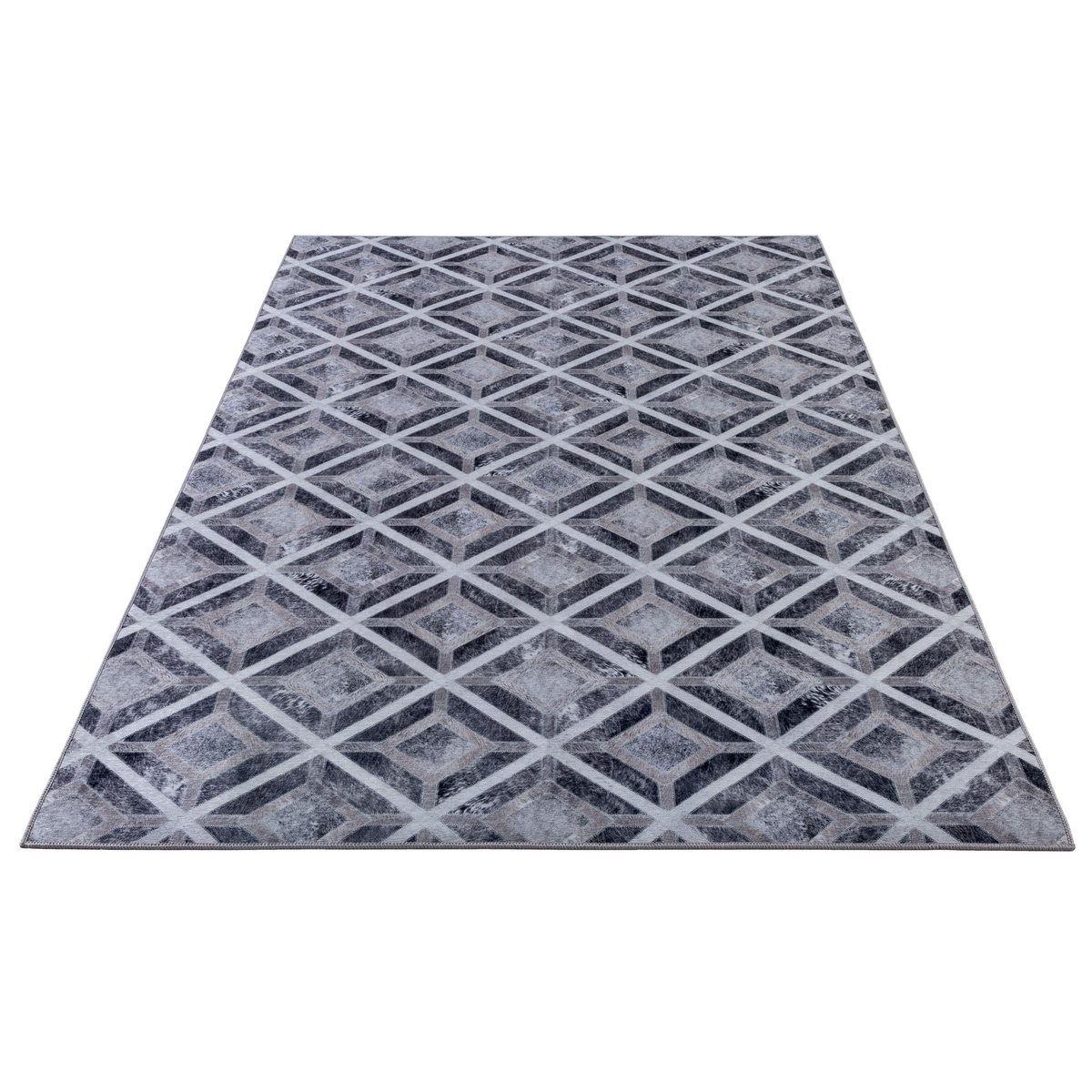 Tapis imprimé Serena, aspect cuir, plat gris, GINO FALCONE
