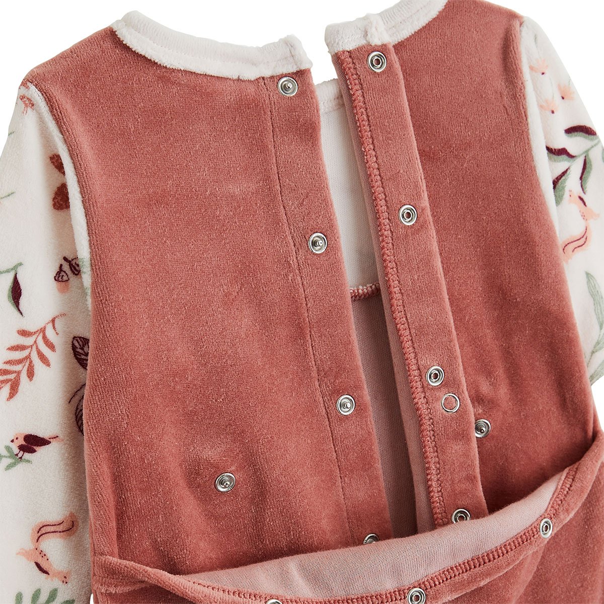 Pyjama bébé en velours Evie rose, PETIT BEGUIN