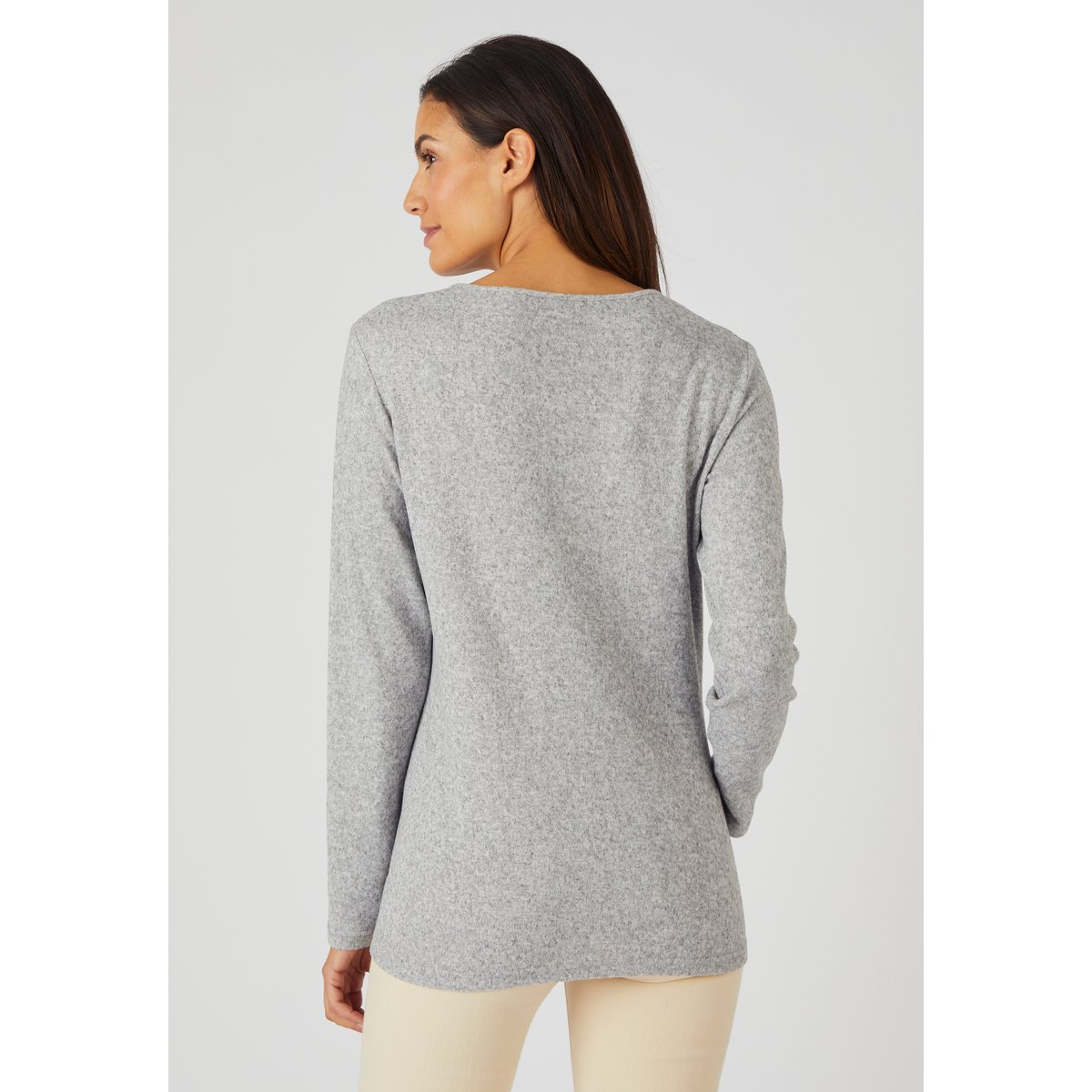 Tee-shirt maille chaude fleuri rose fleuri, DAMART