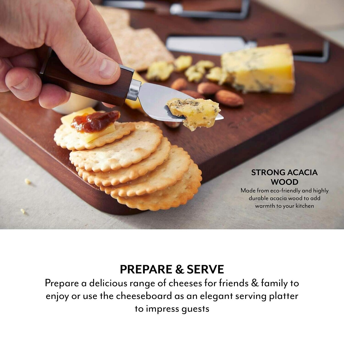 SLT Core Rectangular Cheeseboard Set brown , SUR LA TABLE