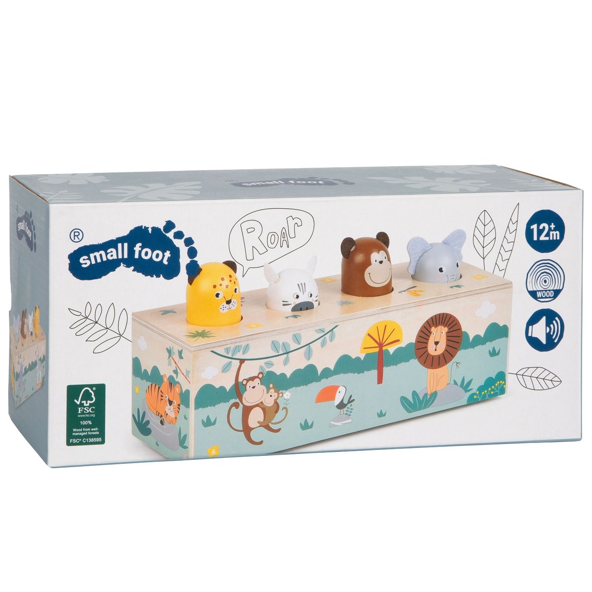 Jeu à pression avec cris des animaux Safari vert, SMALL FOOT COMPANY
