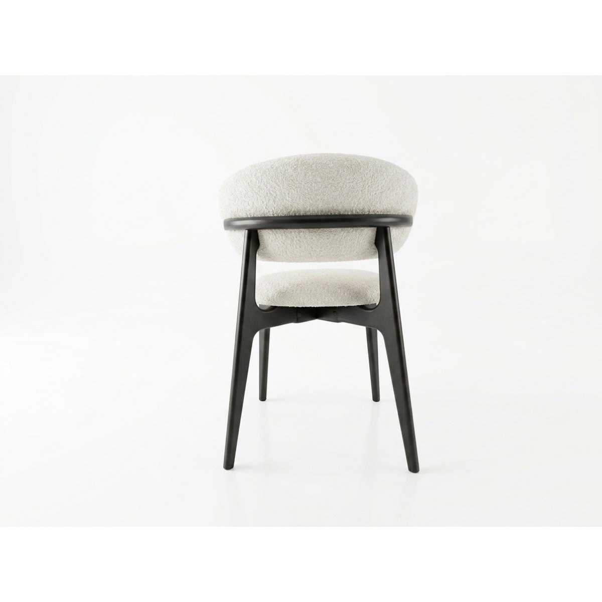Lot de 2 chaises tissu bouclette, ROSINE blanc, BOBOCHIC