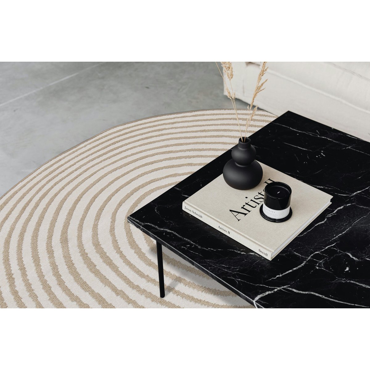 Tapis avec effet relief doux et confortable AEON beige sable, AFK LIVING