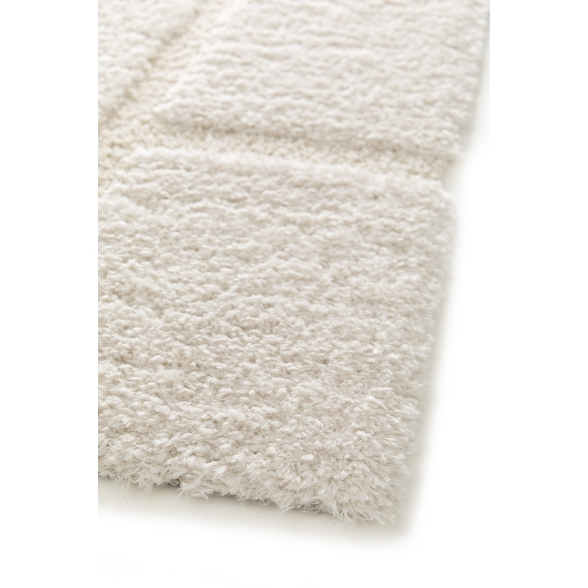 Tapis shaggy doux à relief graphique ORGANIC TRAIT crème, THE DECO FACTORY
