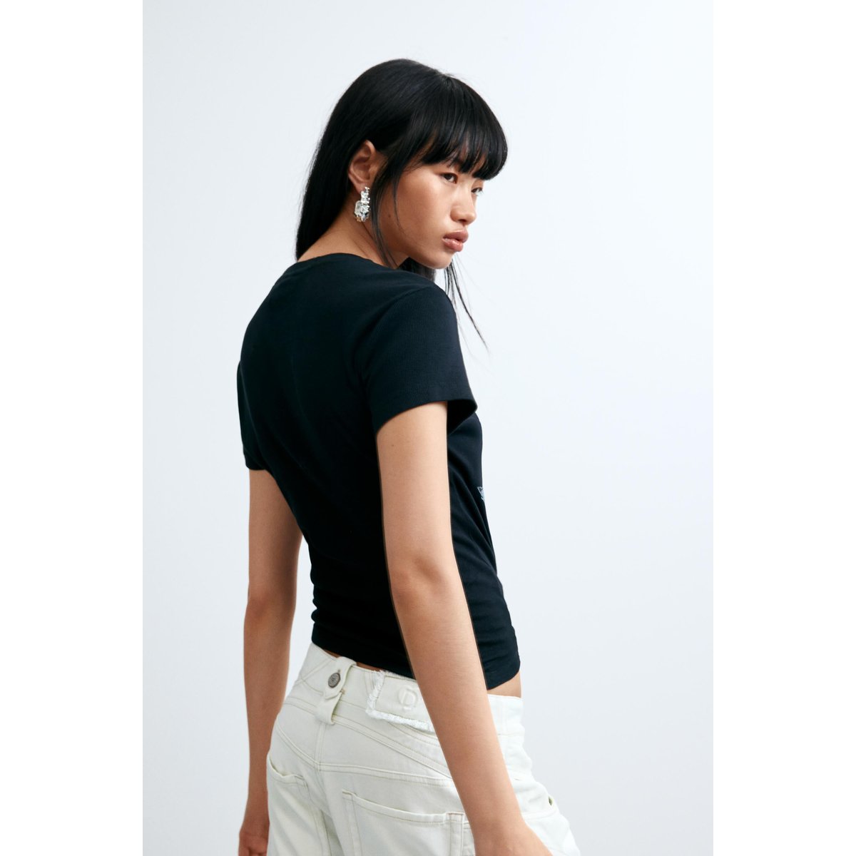 T-shirt Imprimé Floral noir, DESIGUAL