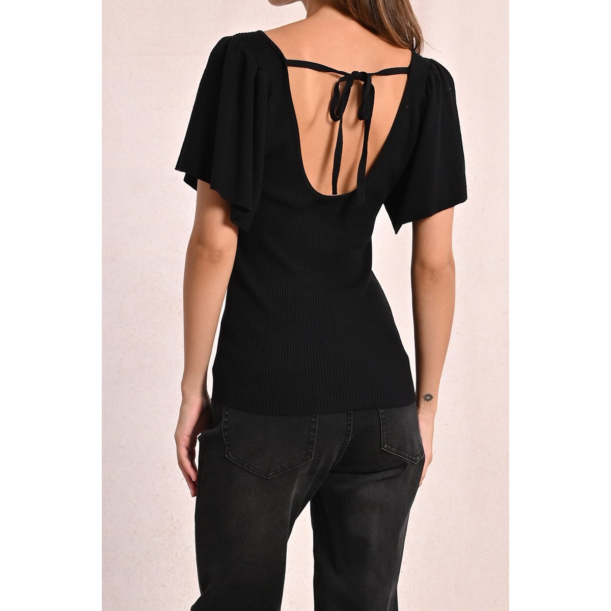 Top en maille dos nu noir, MOLLY BRACKEN