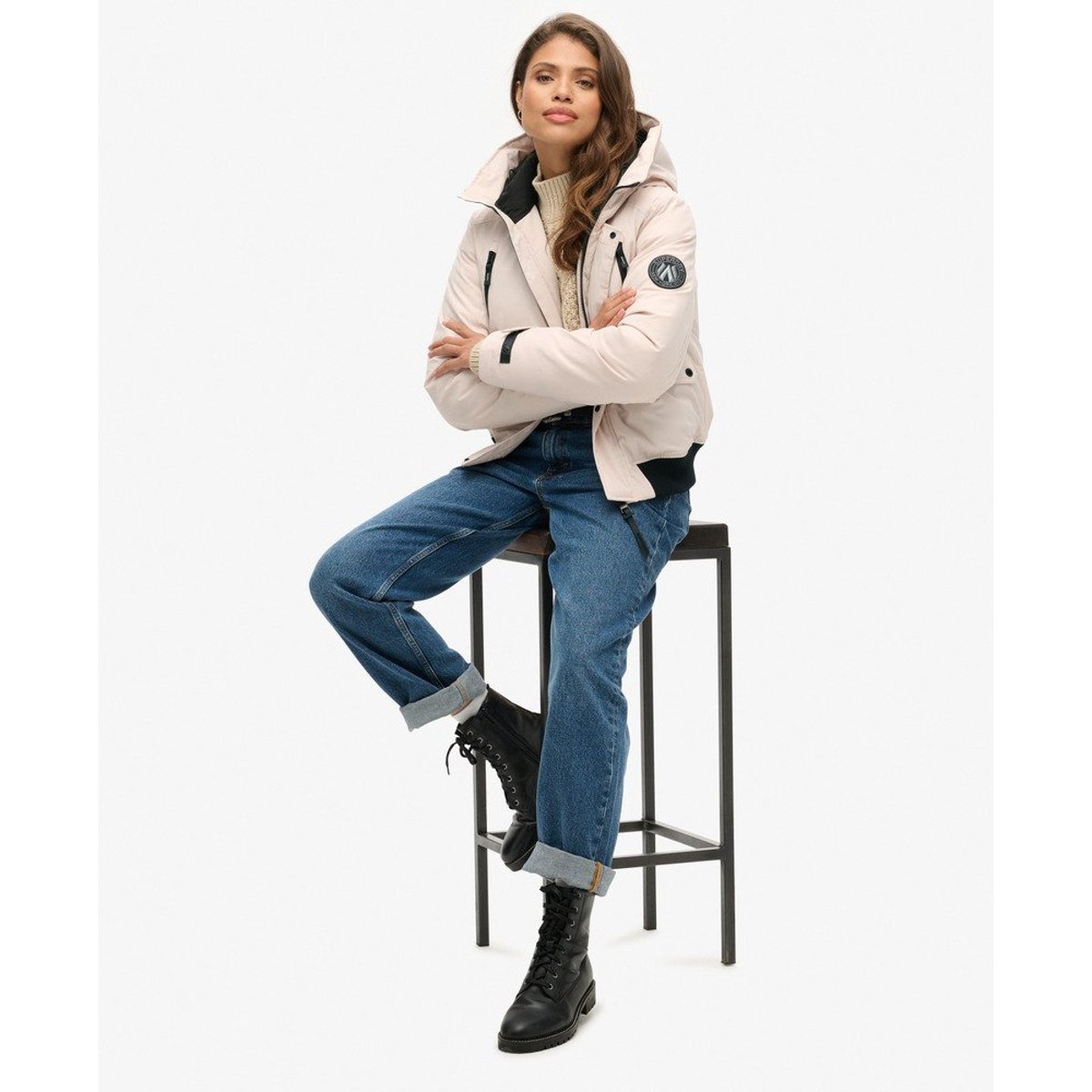 Bomber rembourré City gris cassé, SUPERDRY