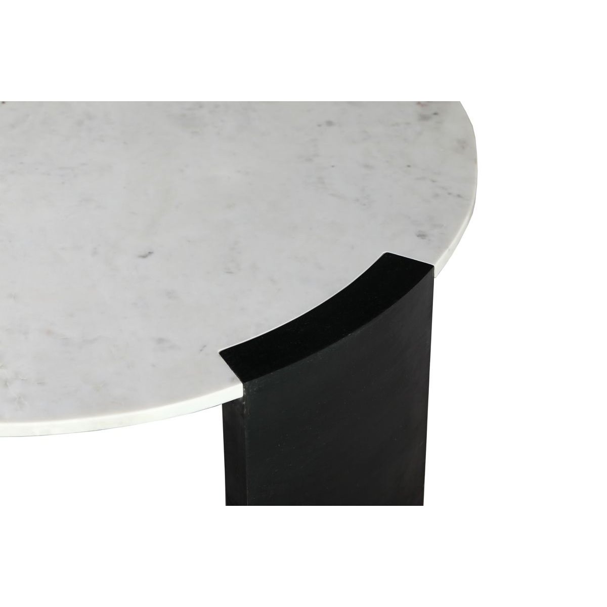 Table basse ronde en marbre, TORVI blanc, BOBOCHIC