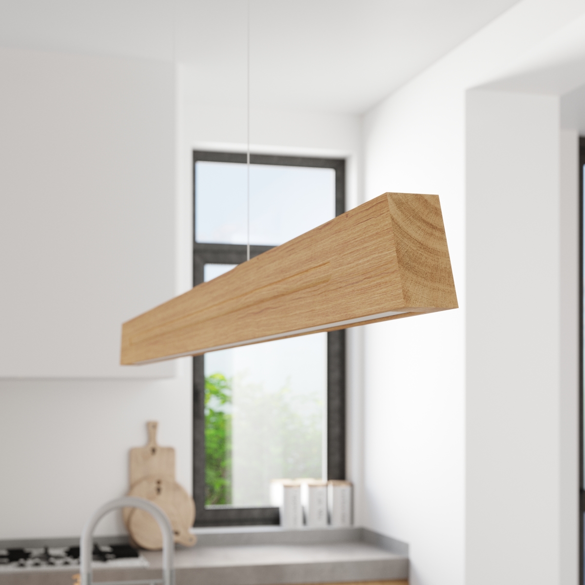 Suspension Bois Chêne LED 1 Skog chêne, EDEN