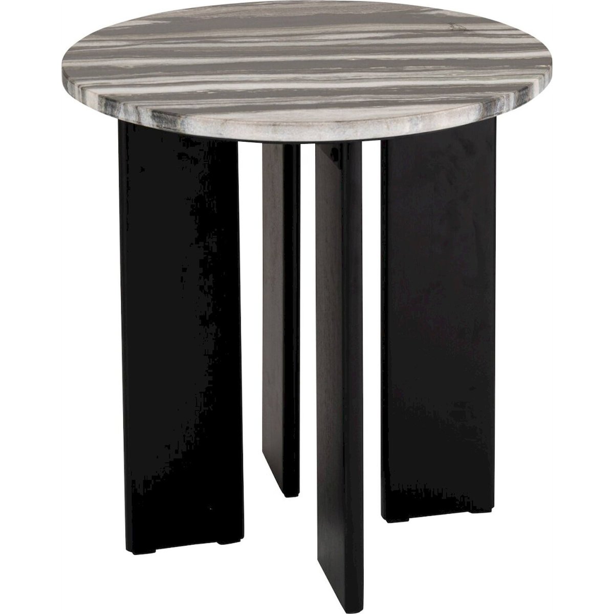 Table d'appoint ronde en pierre noir et gris, RECOLLECTION