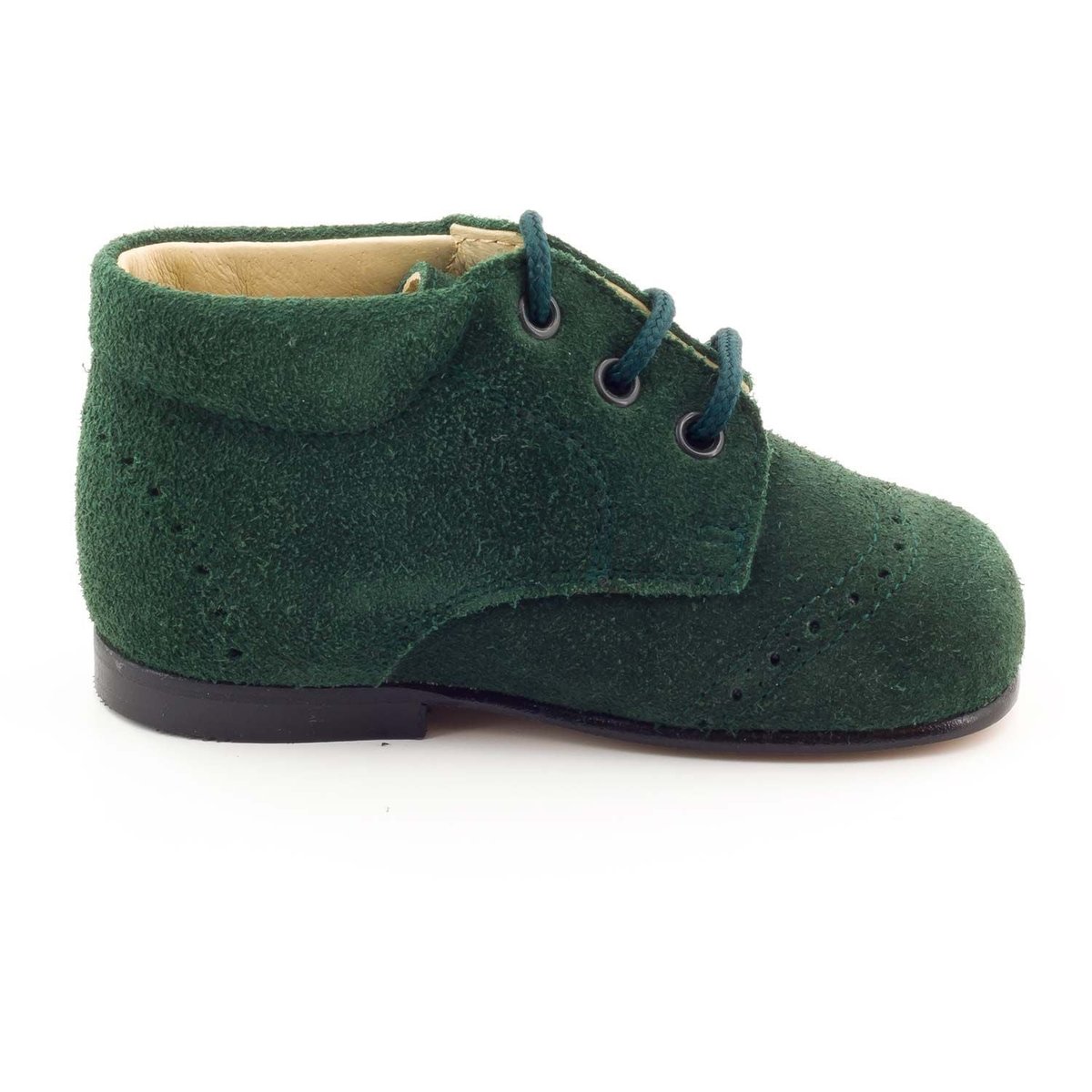 Boni Richard - chaussures bébé classique en daim vert, BONI&SIDONIE
