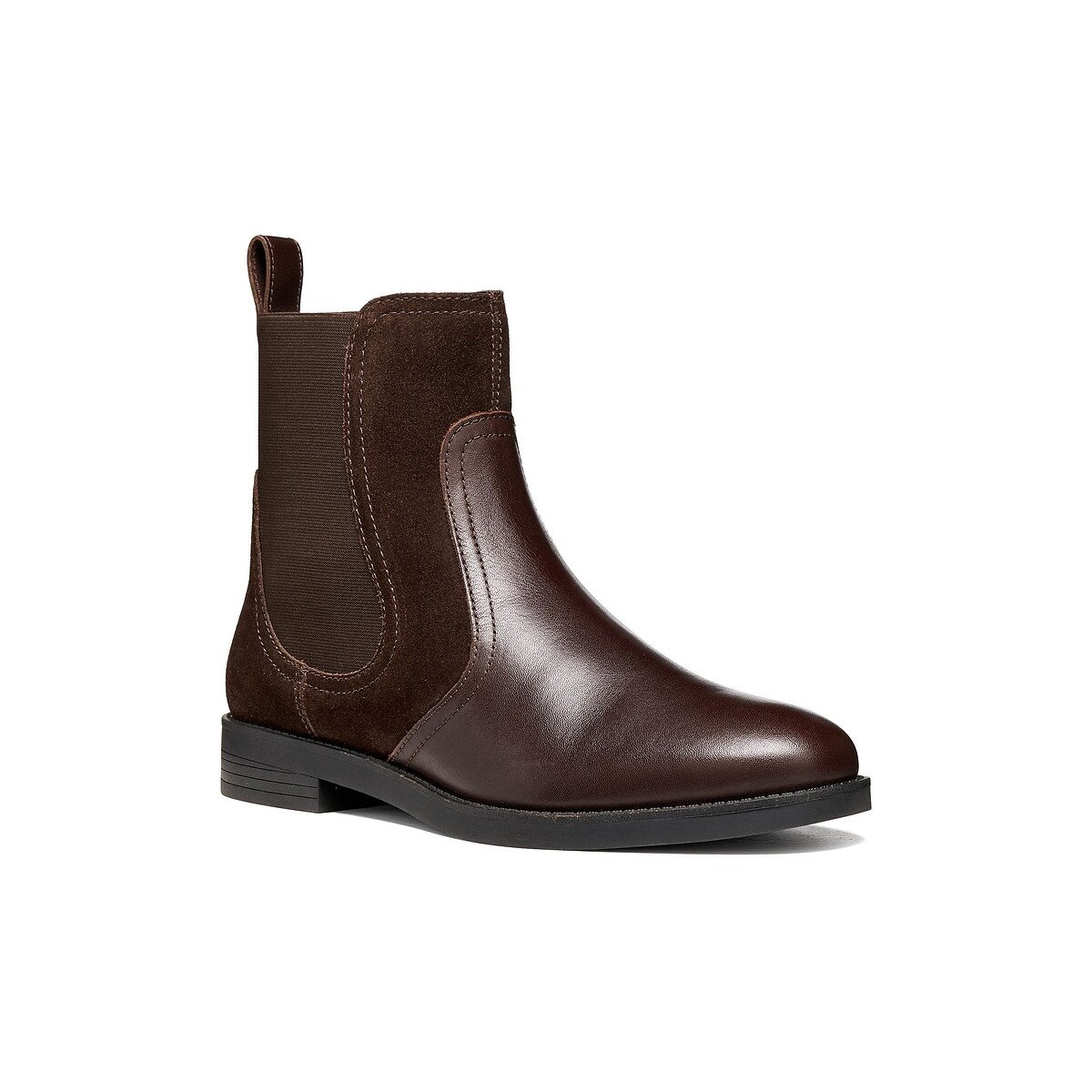Stivaletti Chelsea in pelle, ESMEENA marrone scuro, GEOX