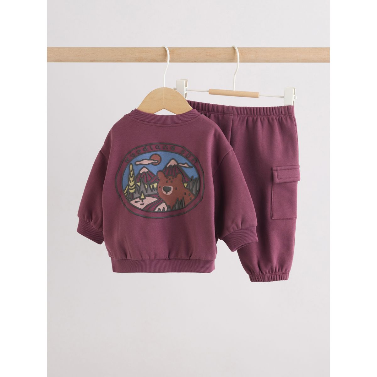 Ensemble sweat et pantalon de jogging bébé ours rouge de bourgogne, NEXT