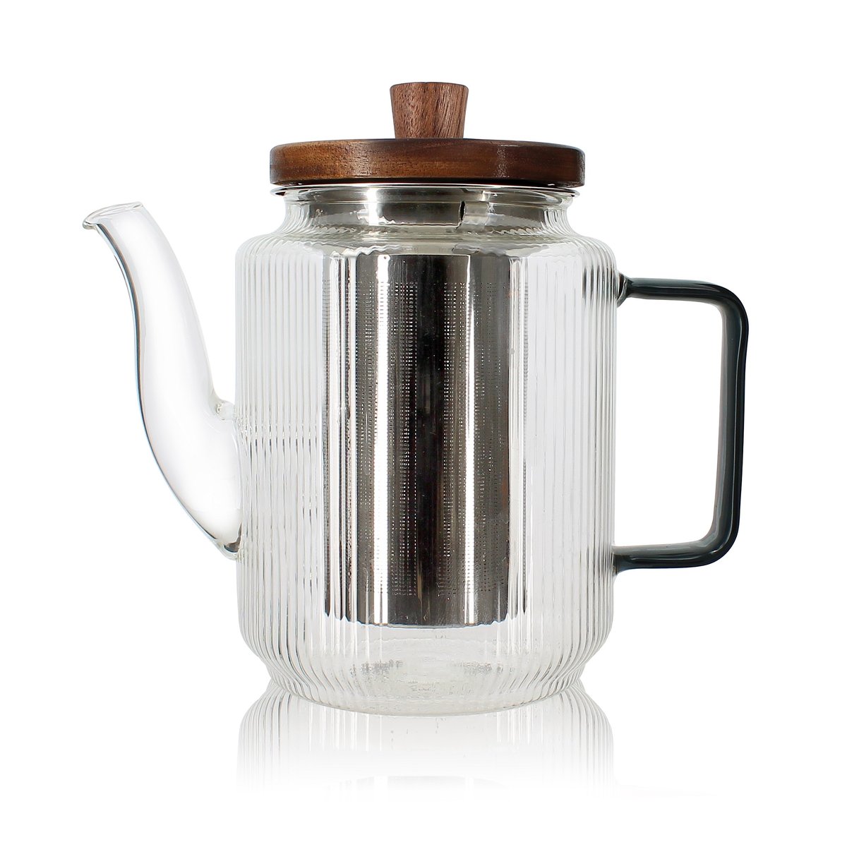 Théière en verre et anse 550ml, KARL gris, OGO LIVING