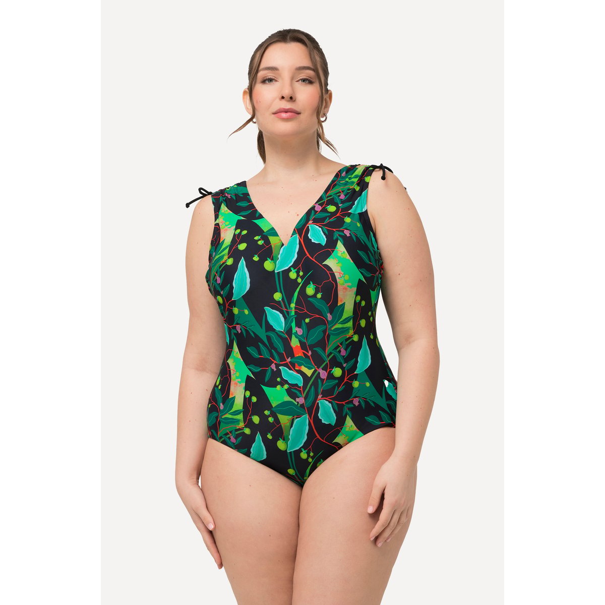 Maillot de bain à bonnets souples. Imprimé noir, ULLA POPKEN