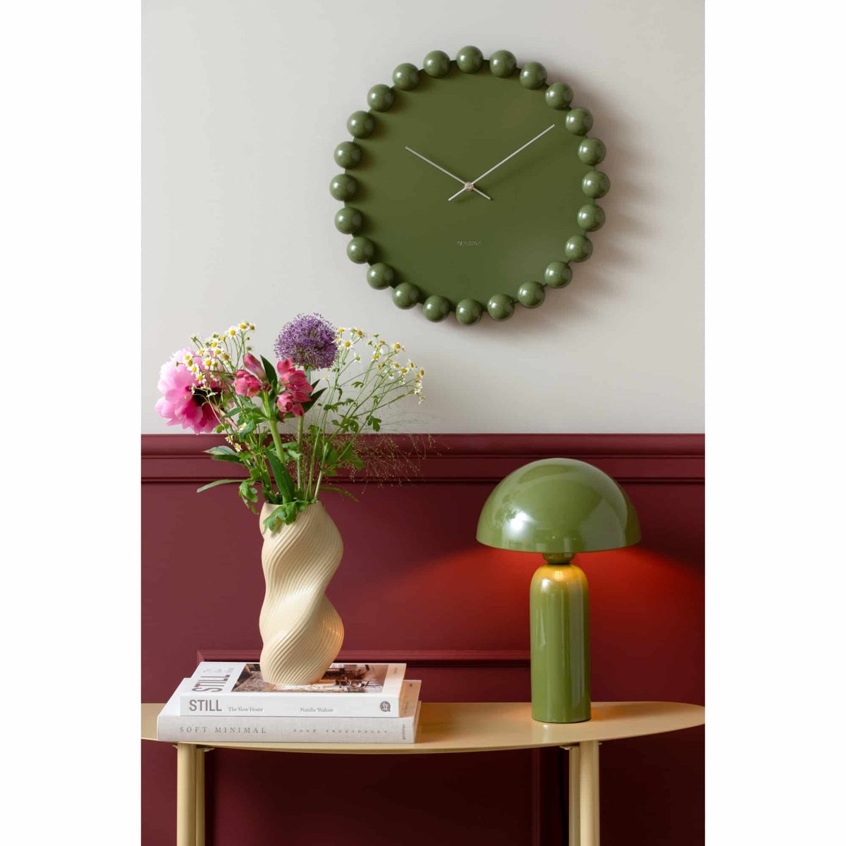 Horloge Murale Métal CADIZ DOTTY vert, KARLSSON