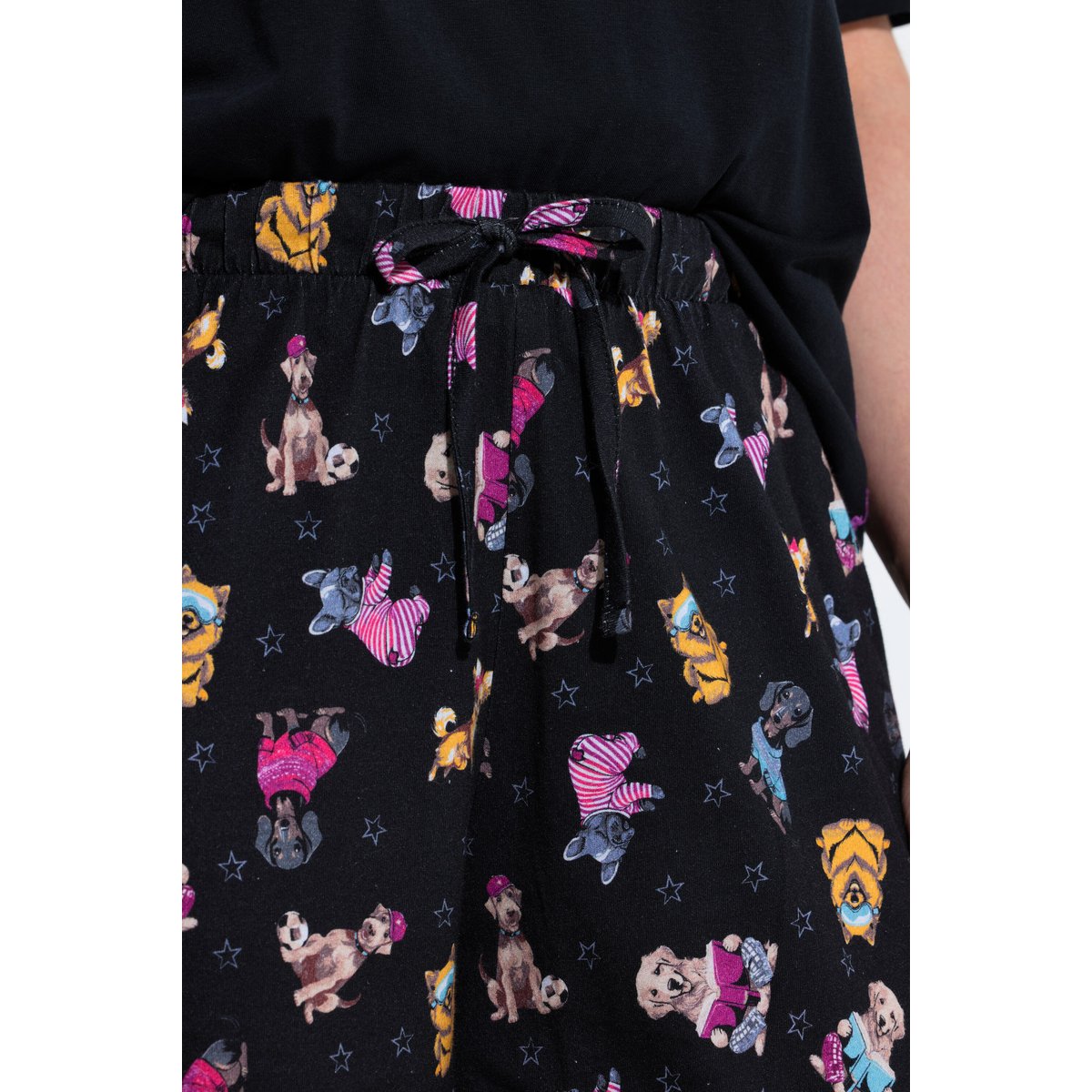 Pyjama avec broderie noir, ULLA POPKEN