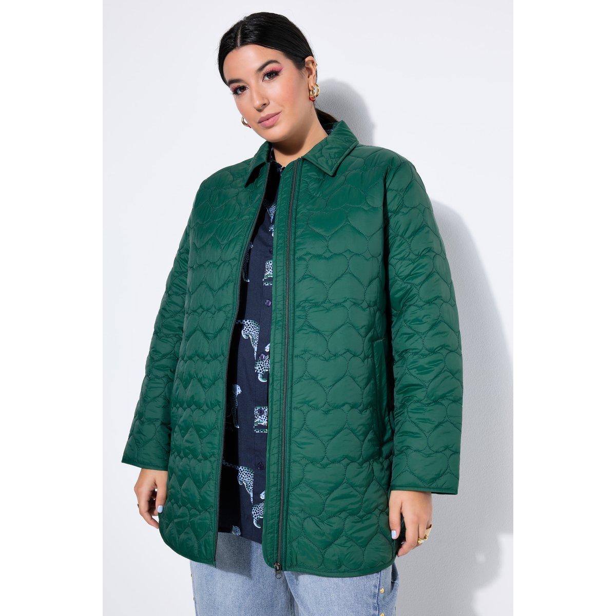 Manteau matelassé court, coupe Loose vert foncé, STUDIO UNTOLD