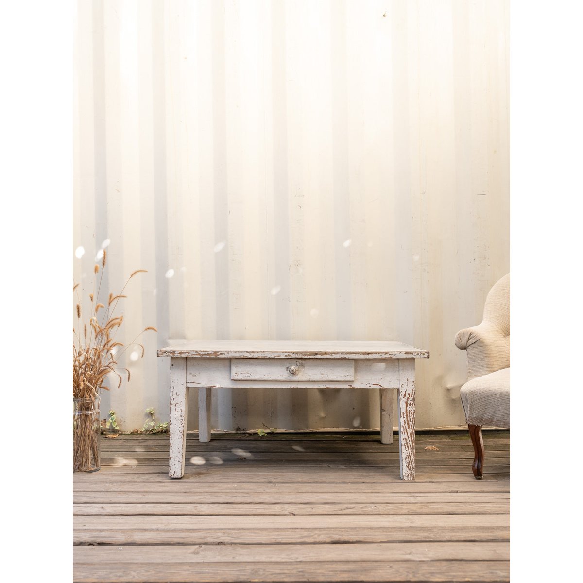 Table basse en bois gris Léonie N°1122 - Bon état gris, DEBONGOUT