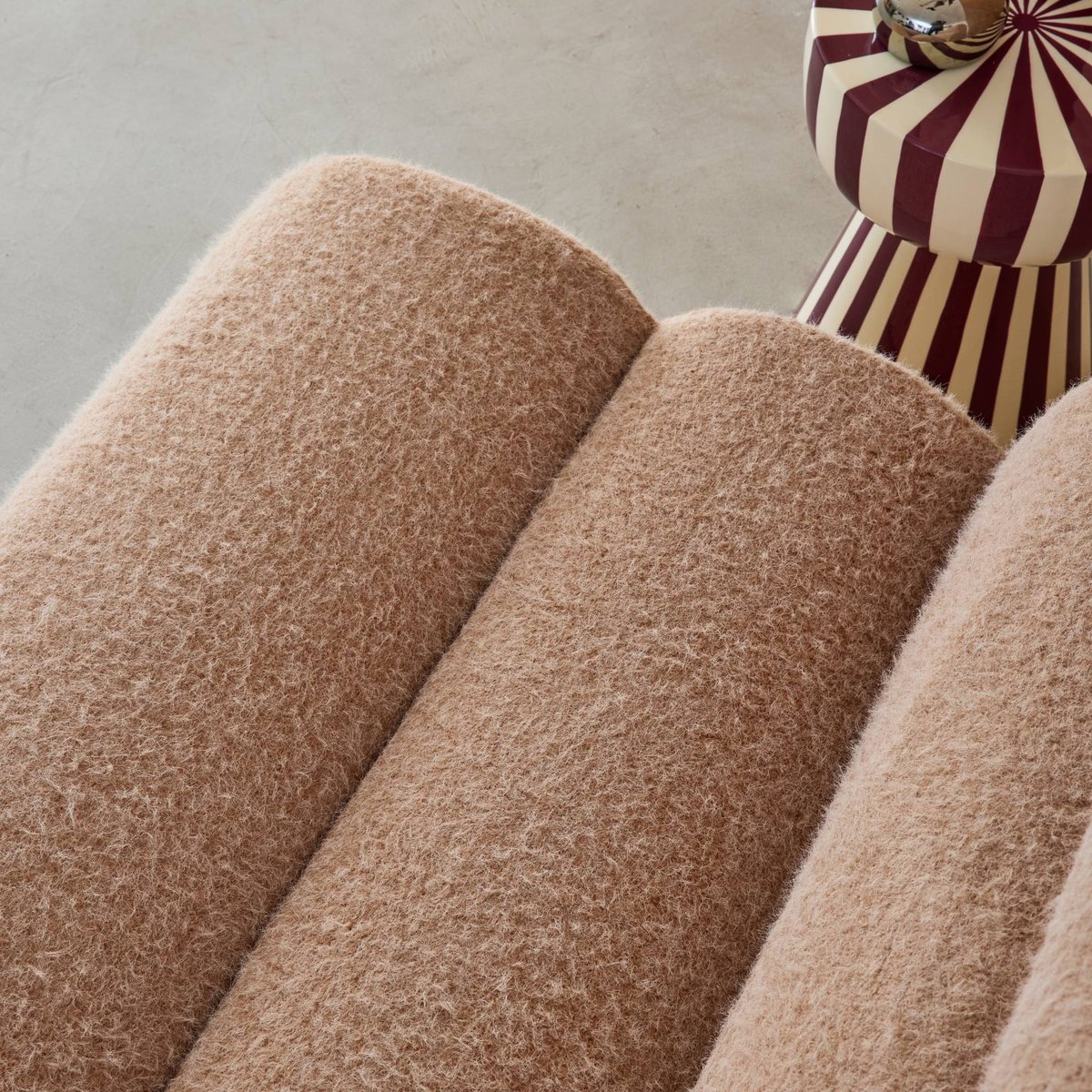Chauffeuse compressée tissu effet alpaca 1 place (lot de 2) NOVA beige, SWEEEK